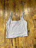 Crop top gris à bretelles