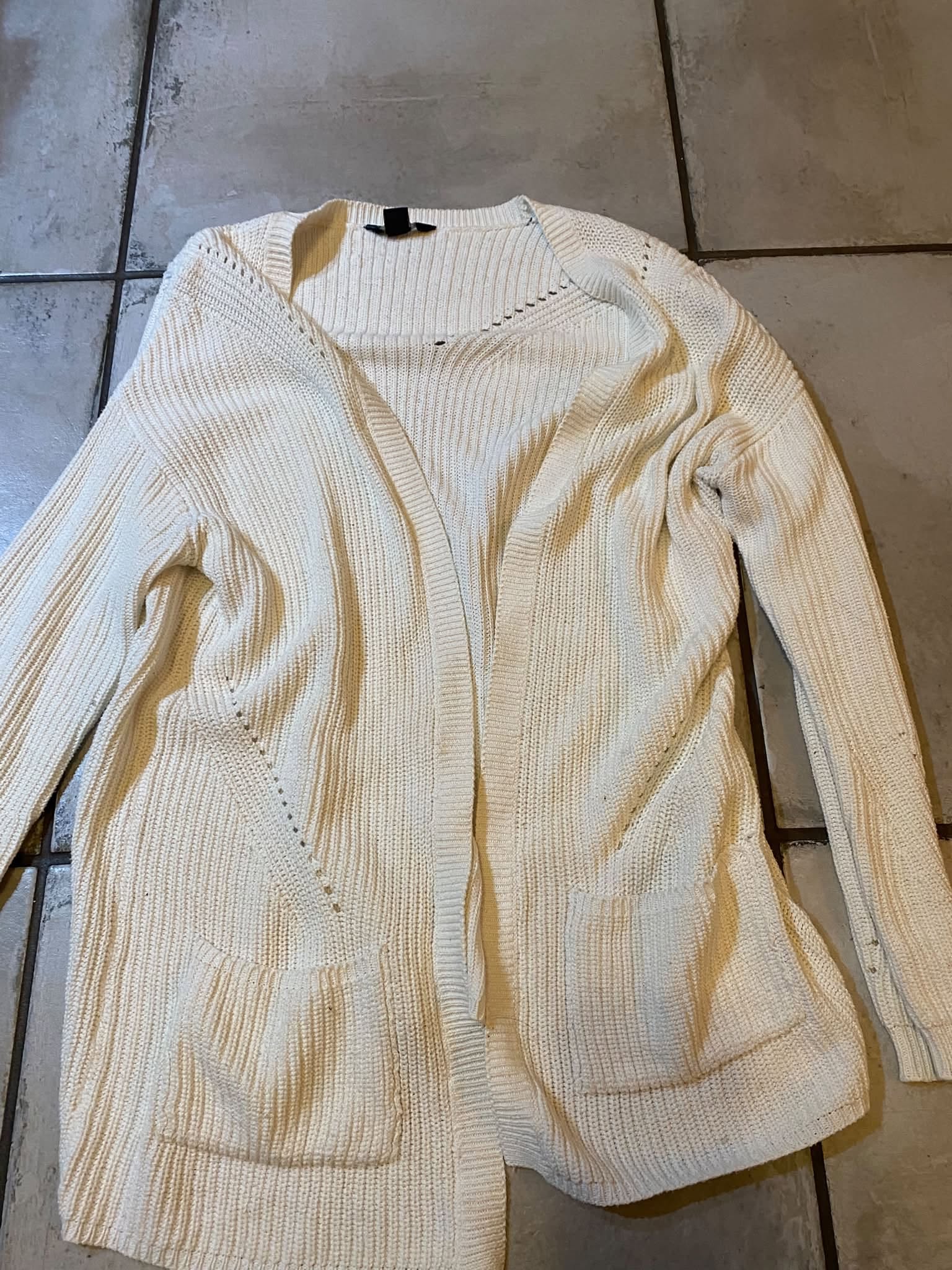 Cardigan long en laine blanc Trend Setter