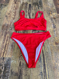 Maillot de bain deux pièces rouge